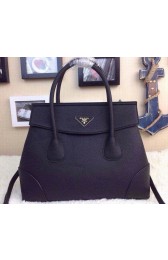 Cheap Prada Calfskin Leather Top Handle Bag in Black Fug VS07944