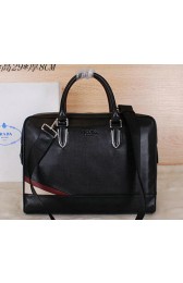 Cheap PRADA Smooth Leather Business Briefcase 80725 Black VS05548