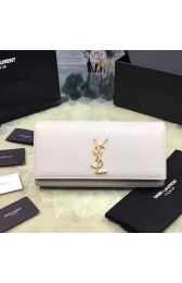 Cheap Replica Classic Monogram Saint Laurent Clutch in Light Grey Grained Leather 326079 VS02851