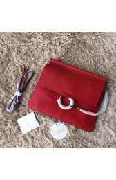 Chloe Faye Calf and Suede Shoulder Bag Red 161010 VS02551