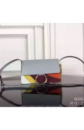 Chloe Faye Small Calf Leather Shoulder Bag Grey 6005 VS06282