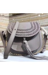 Chloe Hudson Calfskin Shoulder Bag Grey 210710 VS09374
