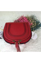 Chloe Marcie Mini Textured-leather Shoulder Bag Red 151080 VS04044