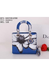 Christian Dior Alstroemeria Flower Lady Dior Bag CD6088 Blue VS09316