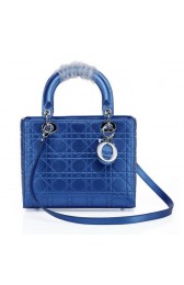 Christian Dior Calfskin Leather Mini Lady Dior Bag CD6325 Royal VS03179