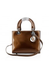 Christian Dior CD6325 Gold Patent Mini Lady Dior Bag Gold VS03580