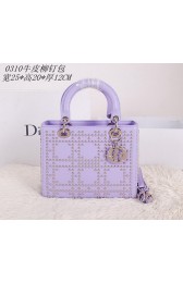 Christian Dior Studded Leather Lady Dior Bag CD0310 Lavender VS00739