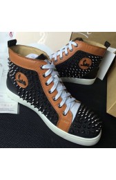 Christian Louboutin Louis Spikes Flat Black&Brown CL1240 VS03137