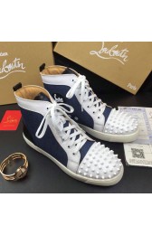 Christian Louboutin Louis Spikes Flat Blue&White CL1240 VS07748