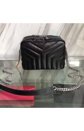 Classic Small Loulou Monogram Saint Laurent Bowling Bag Black 454317 VS00764