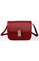 Copy AAA Celine Classic Box Small Flap Bag Smooth Leather C88007C Burgundy VS00435