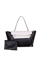 Copy Celine Belt Bag Smooth Calfskin Leather C3396 Black&White VS07726