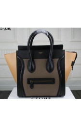 Copy Celine Luggage Mini Tote Bag Original Leather Ci3308 Khaki&Black&Apricot VS08158
