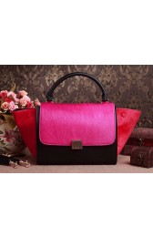 Copy Celine Trapeze tote Bag 3342 in Black/Brown/Coffee Original Leather with Horse Hair VS06970