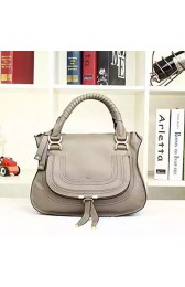 Copy Chloe Marcie Medium Leather Satchel Bag Grey 20716 VS06161