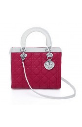 Copy Christian Dior CD6325 Red Sheepskin Mini Lady Dior Bag Silver VS00469