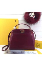 Copy Fendi Mini Peekaboo Bag in Burgundy Nappa Leather FD07122 VS00931