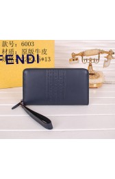 Copy Fendi Original Leather Clutch F6003 Royal VS02095