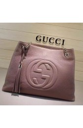 Copy Gucci Soho Leather Shoulder Bag Black Antique Rose 308982 VS07310