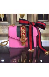 Copy Gucci Sylvie Leather Shoulder Bag 421882 Rose VS02904