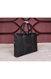 Copy Hermes Briefcase Original Calf Leather HM8022 Black VS08731