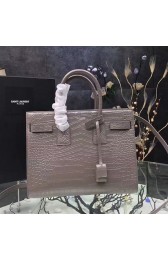 Copy Large Saint Laurent Baby Sac De Jour Bag in Grey Croco Leather Y12131 VS04807