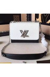 Copy Louis Vuitton Epi Leather Twist MM White and Black M50280 VS03098