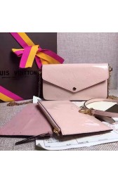 Copy Louis Vuitton Monogram Vernis Pochette Felicie Pink M61293 VS05436