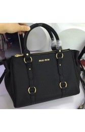 Copy miu miu Top Handle Bag Sheepskin Leather M6809 Black VS03199