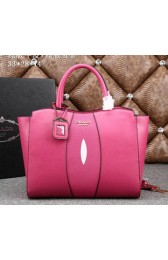 Copy PRADA Calfskin Leather Tote Bag BN6606 Rose VS02601