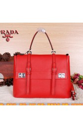 Copy Prada Calfskin Leather Tote Bag BN8059 Red VS00991