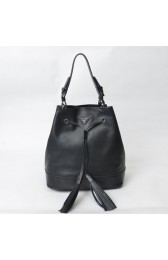 Copy Prada Drawstring Pouch Nero Bag BR5069 in Black Original Calfskin Burnished Leather XZ VS05945