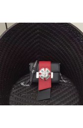 Copy Prada Jewels Ribbon Calf Leather Bag Black and Red 1BD067 VS04871
