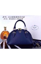 Copy PRADA Litchi Leather Top Handle Bag BN0123 Royal VS05511