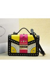 Copy Prada Saffiano Leather Flap Bag BN0969 White&Yellow&Rose&Black VS08733