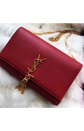 Copy Saint Laurent Medium Kate Monogram Tassel Shoulder Bag Burgundy Y121270 VS04120