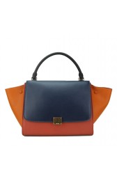 Designer Copy Celine Original Leather Trapeze Bag CL88037 Royal&Burgundy&Wheat VS02847
