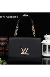 Designer Imitation Louis Vuitton Original Leather Twist Bag M48618 Black VS06036