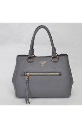 Designer Knockoff PRADA Echt Leder Tasche Handbag BN2793 Vitello Daino in Grey Original Clafskin Leather XZ VS03379