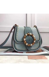 Designer Miu Miu Goat Leather Shoulder Bag Blue 5BD034 VS00922
