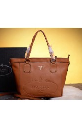 Designer Prada Calfskin Leather Tote Bag BN3814 Wheat VS06858