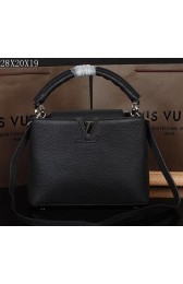 Designer Replica Louis Vuitton Elegant Capucines BB Bag M48870 Black VS05160