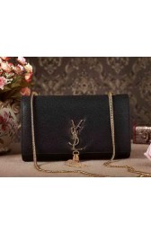 Designer Yves Saint Laurent Small Cannage Pattern Leather Cross-body Bag 5475 Black VS06641