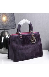 Dior Diorissimo Bags in Rabbit Hair D0902 Purple VS03310