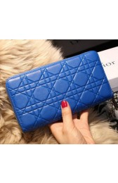 Dior Escapade Wallet in Sheepskin Leahter D1873 Blue VS07158