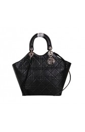 Dior Panarea Sheepskin Leather Tote Bag CD5180 Black VS03276