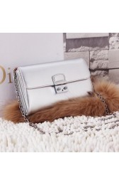 DIOR Shoulder Bag Iridescent Leather CD8355 Silver VS05354