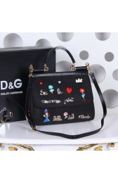Dolce & Gabbana SICILY Bag Family Patch BB4136 Black VS09864