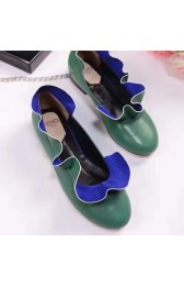 Fake 1:1 Fendi Sheepskin Ballet Flat Green F021801 VS05067
