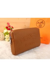 Fake Best Hermes Grainy Leather Clutch H2152 Wheat VS07749